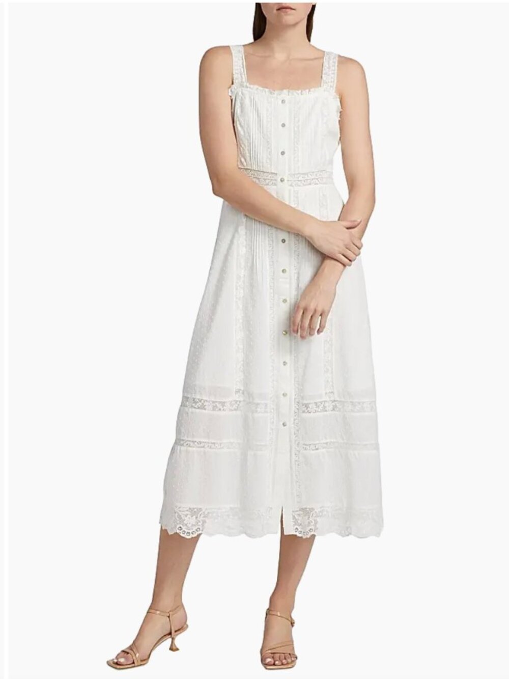 LoveShhackFancy Judalon Swiss Dot Lace Midi Dress White 0 $395 NWT - Picture 4 of 8